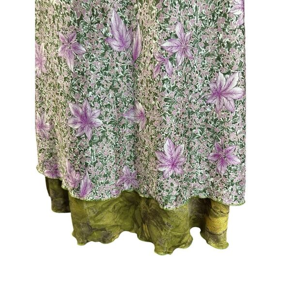 Vintage Jack Pot New York 100% Silk Wrap Skirt Long Reversible, Floral Print - Picture 7 of 12